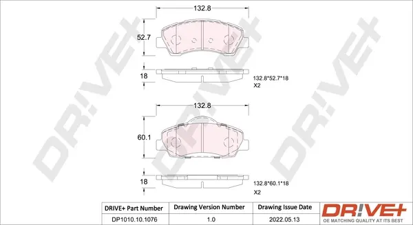 Drive+ - Гальмівні колодки до дисків DR!VE+ DP1010.10.1076 (фото 1)