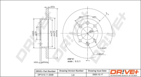 Drive+ - Гальмівний диск (кратно 2) DR!VE+ DP1010.11.0009