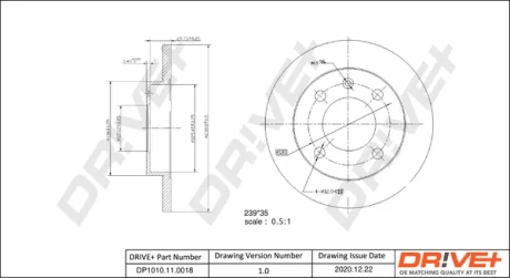 Drive+ - Гальмівний диск (кратно 2) DR!VE+ DP1010.11.0018