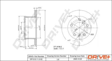 Drive+ - Гальмівний диск (кратно 2) DR!VE+ DP1010.11.0122