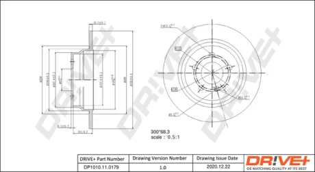 Drive+ - Гальмівний диск (кратно 2) DR!VE+ DP1010.11.0179