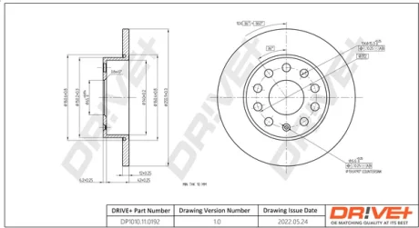 Drive+ - Гальмівний диск (кратно 2) DR!VE+ DP1010.11.0192