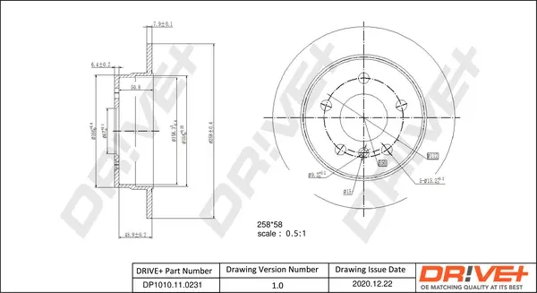 Drive+ - Гальмівний диск (кратно 2) DR!VE+ DP1010.11.0231 (фото 1)