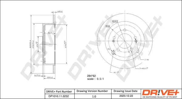 Drive+ - Гальмівний диск (кратно 2) DR!VE+ DP1010.11.0232 (фото 1)