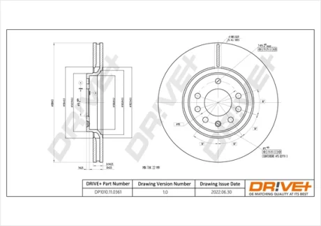 Drive+ - Гальмівний диск (кратно 2) DR!VE+ DP1010.11.0361
