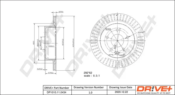 Drive+ - Гальмівний диск (кратно 2) DR!VE+ DP1010.11.0434 (фото 1)