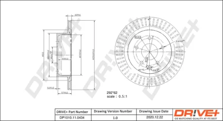 Drive+ - Гальмівний диск (кратно 2) DR!VE+ DP1010.11.0434