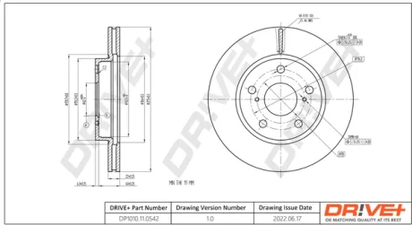 Drive+ - Гальмівний диск (кратно 2) DR!VE+ DP1010.11.0542