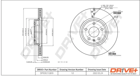 Drive+ - Гальмівний диск DR!VE+ DP1010.11.0619
