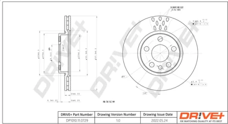 Drive+ - Гальмівний диск (кратно 2) DR!VE+ DP1010.11.0729