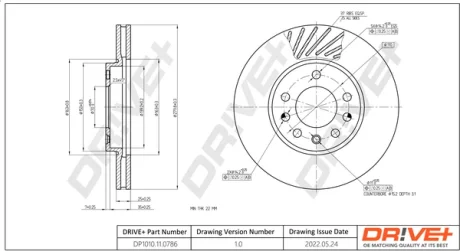 Drive+ - Гальмівний диск (кратно 2) DR!VE+ DP1010.11.0786