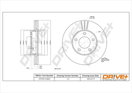 Drive+ - Гальмівний диск (кратно 2) DR!VE+ DP1010.11.0823