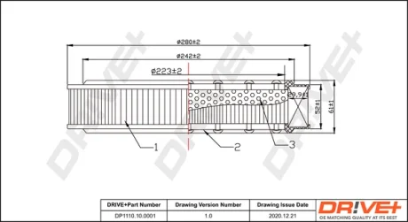 Drive+ Фільтр повітря (аналог WA6383) DR!VE+ DP1110.10.0001
