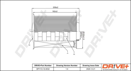 Drive+ Фільтр повітря (аналог WA9567) DR!VE+ DP1110.10.0032