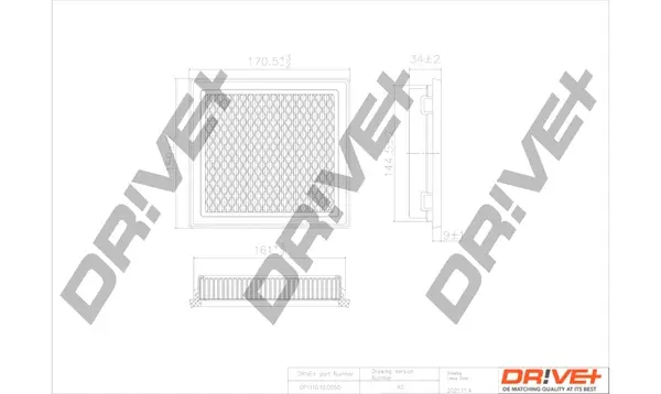 Drive+ - Фільтр повітря (аналог WA6305) DR!VE+ DP1110.10.0050 (фото 1)