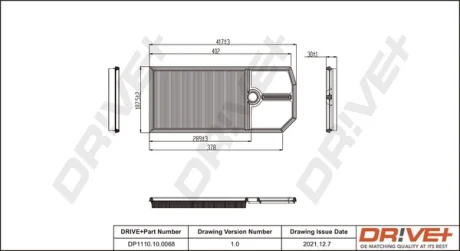 Drive+ Фільтр повітря (аналог WA6373) DR!VE+ DP1110.10.0068