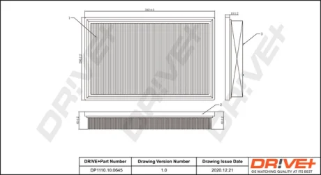 Drive+ - Фільтр повітря (аналог WA6337) DR!VE+ DP1110.10.0072