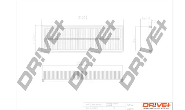 Drive+ - Фільтр повітря (аналог WA6684) DR!VE+ DP1110.10.0073 (фото 1)