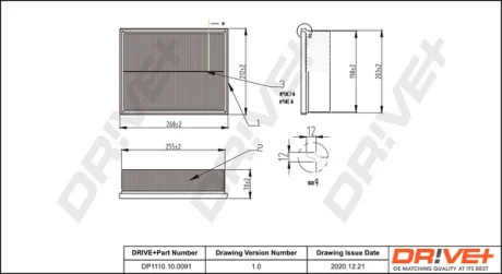Drive+ - Фільтр повітря (аналог WA6726) DR!VE+ DP1110.10.0091