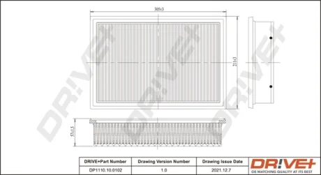 Drive+ - Фільтр повітря (аналог WA6673) DR!VE+ DP1110.10.0102