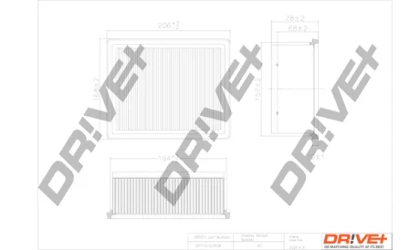 Drive+ - Фільтр повітря (аналог WA9409) DR!VE+ DP1110.10.0108