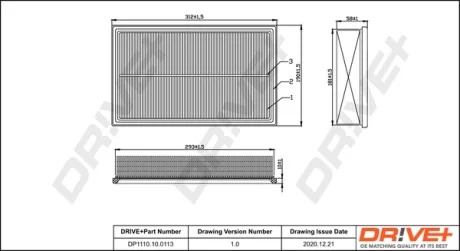Drive+ - Фільтр повітря (аналог WA9448) DR!VE+ DP1110.10.0113