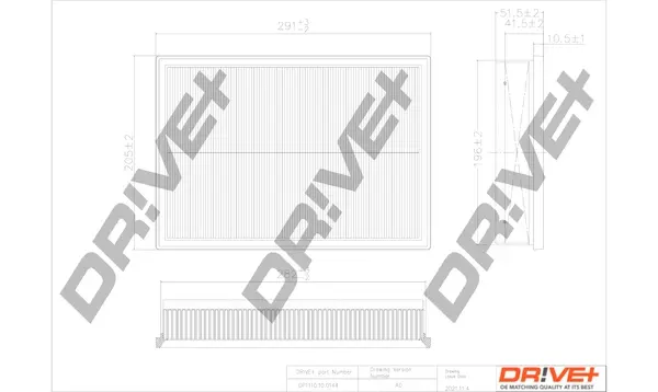 Drive+ - Фільтр повітря (аналог WA9402) DR!VE+ DP1110.10.0144 (фото 1)