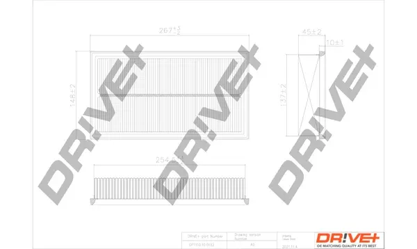 Drive+ - Фільтр повітря (аналог WA6535) DR!VE+ DP1110.10.0152 (фото 1)