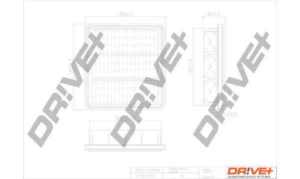 Drive+ - Фільтр повітря (аналог WA9581) DR!VE+ DP1110.10.0162 (фото 1)