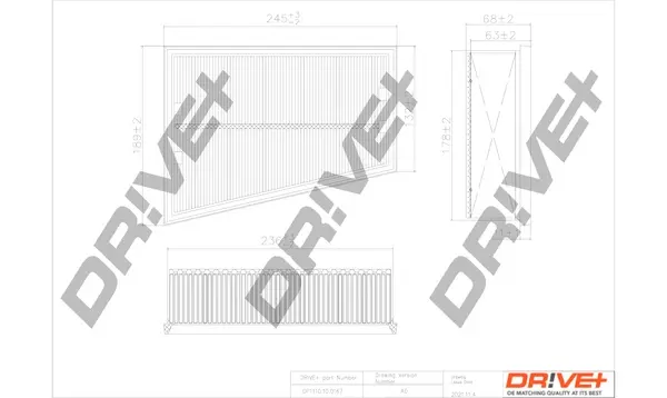 Drive+ - Фільтр повітря (аналог WA9655) DR!VE+ DP1110.10.0167 (фото 1)