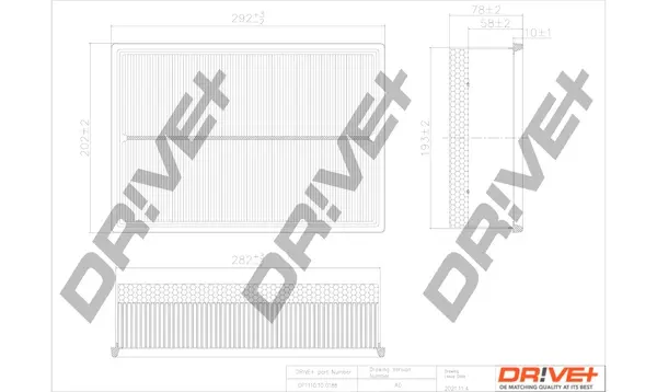 Drive+ - Фільтр повітря (аналог WA9670) DR!VE+ DP1110.10.0188 (фото 1)
