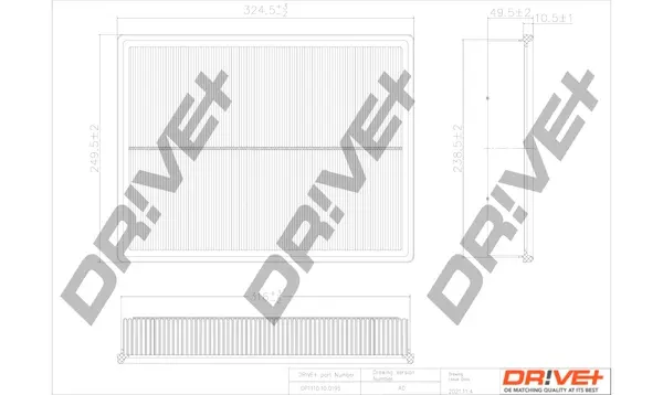 Drive+ Фільтр повітря (аналог WA6783) DR!VE+ DP1110.10.0195 (фото 1)