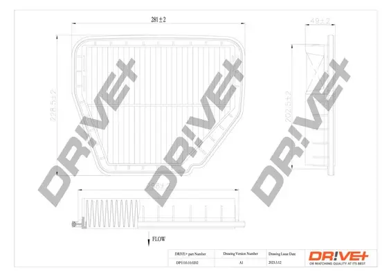 Drive+ Фільтр повітря (аналог WA9682) DR!VE+ DP1110.10.0202 (фото 1)