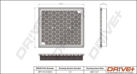Drive+ - Фільтр повітря (аналог WA9740) DR!VE+ DP1110.10.0212