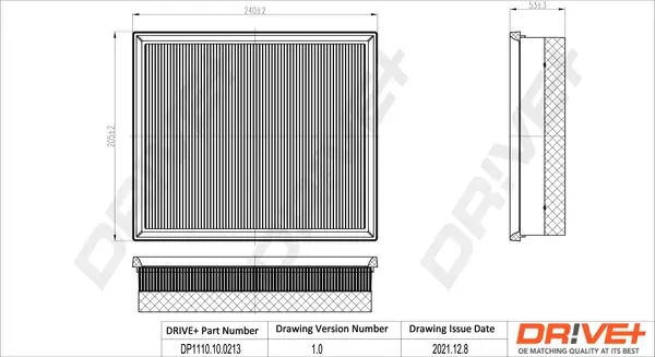 Drive+ Фільтр повітря (аналог WA9802) DR!VE+ DP1110.10.0213 (фото 1)
