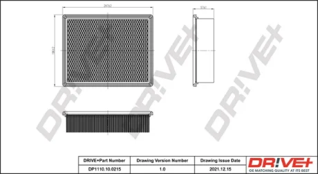 Drive+ - Фільтр повітря (аналог WA9593) DR!VE+ DP1110.10.0215