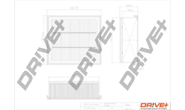 Drive+ Фільтр повітря (аналог WA9804) DR!VE+ DP1110.10.0323 (фото 1)