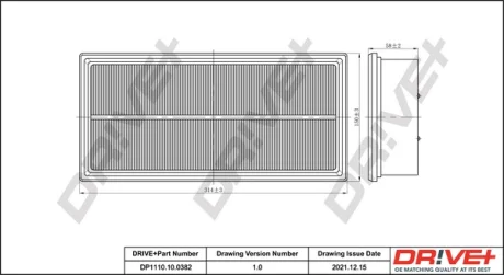 Drive+ - Фільтр повітря (аналог WA6226) DR!VE+ DP1110.10.0382