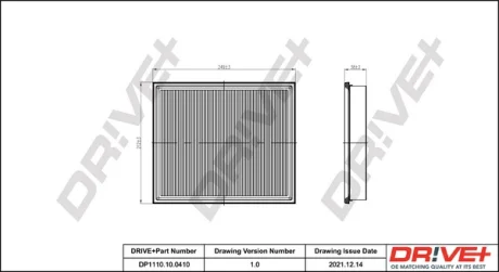 Drive+ Фільтр повітря (аналог WA6249) DR!VE+ DP1110.10.0410