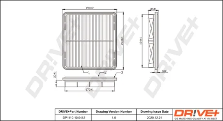 Drive+ - Фільтр повітря (аналог WA6253) DR!VE+ DP1110.10.0412