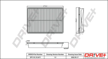 Drive+ Фільтр повітря (аналог WA9712) DR!VE+ DP1110.10.0471