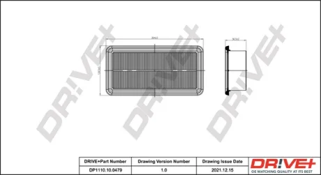 Drive+ - Фільтр повітря (аналог WA9615) DR!VE+ DP1110.10.0479