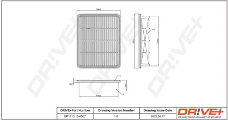 Drive+ Фільтр повітря (аналог WA9530) DR!VE+ DP1110.10.0507