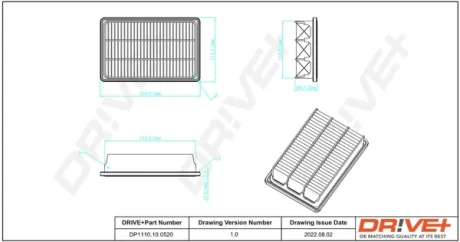 Drive+ Фільтр повітря (аналог WA9749) DR!VE+ DP1110.10.0520