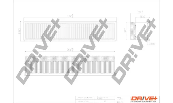 Drive+ - Фільтр повітря (аналог WA9425) DR!VE+ DP1110.10.0541 (фото 1)