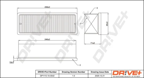 Drive+ - Фільтр повітря (аналог WA9690) DR!VE+ DP1110.10.0542
