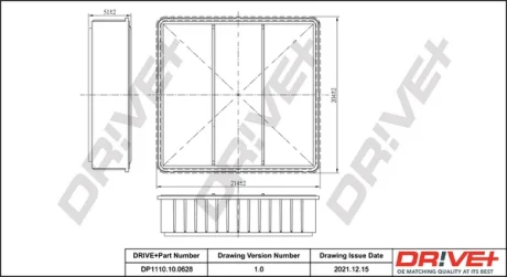 Drive+ Фільтр повітря (аналог WA6362) DR!VE+ DP1110.10.0628