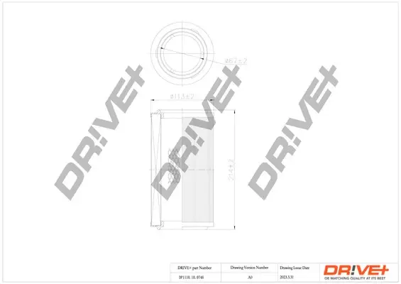 Drive+ Фільтр повітря (аналог WA6565) DR!VE+ DP1110.10.0746 (фото 1)