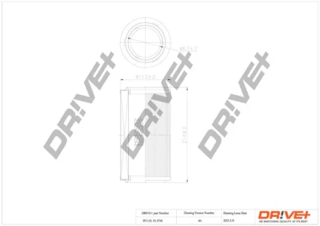 Drive+ Фільтр повітря (аналог WA6565) DR!VE+ DP1110.10.0746