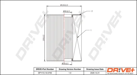 Drive+ Фільтр повітря (аналог WA6538) DR!VE+ DP1110.10.0750